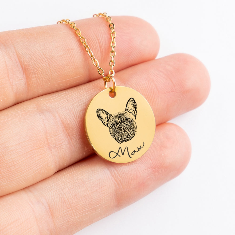 Dog Portrait Necklace - The Best Dog Mom