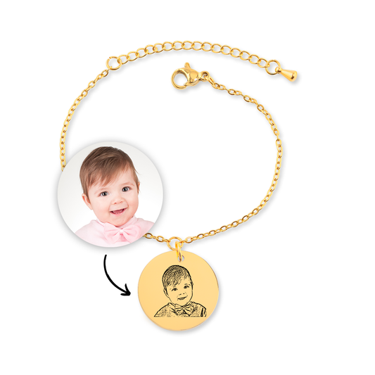 Engraved Baby Portrait Bracelet