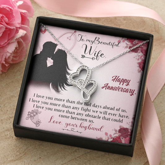 Double Hearts Necklace - I love You More