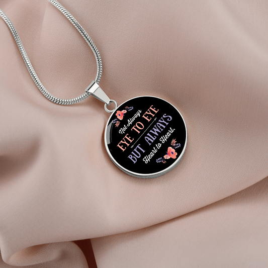 Circle Pendant Necklace -Heart to Heart