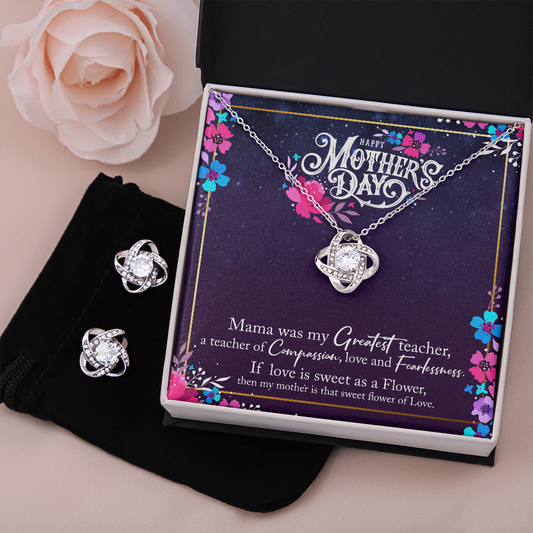 Love Knot Earring & Necklace Set - Sweet As A flower
