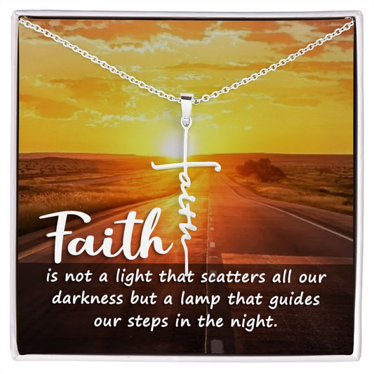 Faith Cross Necklace - A Lamp That Guides Our Steps