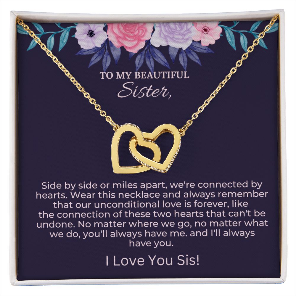 Interlocking Hearts Necklace Christmas Gift For Sister