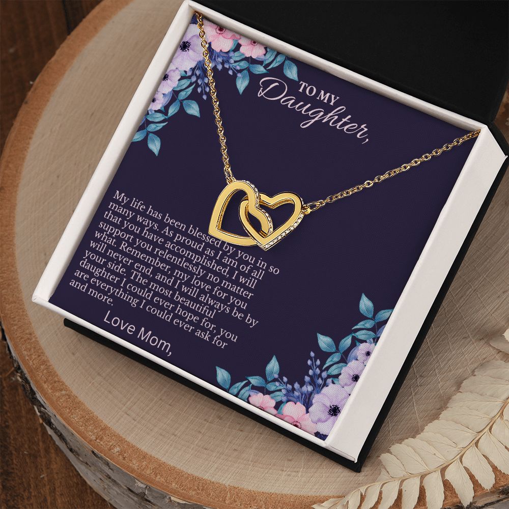 Interlocking Hearts Necklace Christmas Gift For Daughter