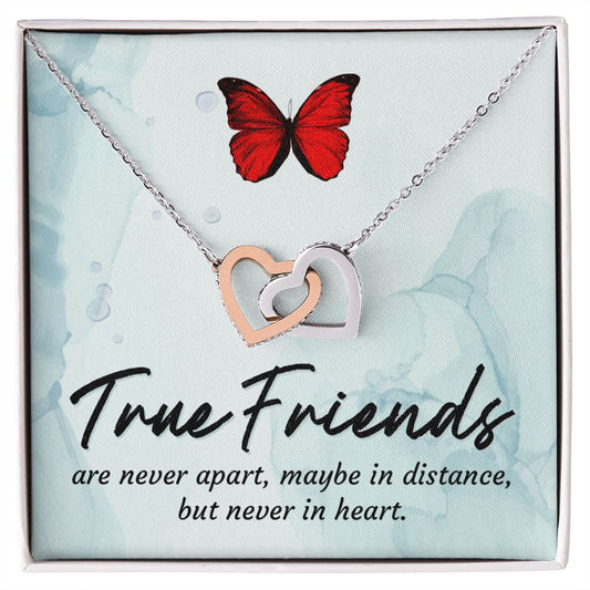 Interlocking Hearts Necklace Gift For Friend