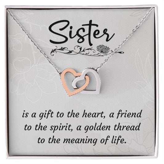 Interlocking Hearts Necklace For Sister