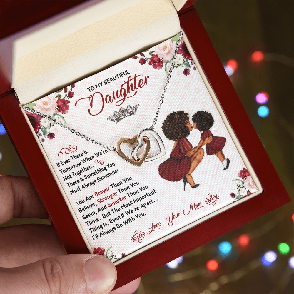 Interlocking Heart Necklace Christmas Gift For Daughter