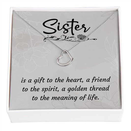 Delicate Heart Necklace For Sister