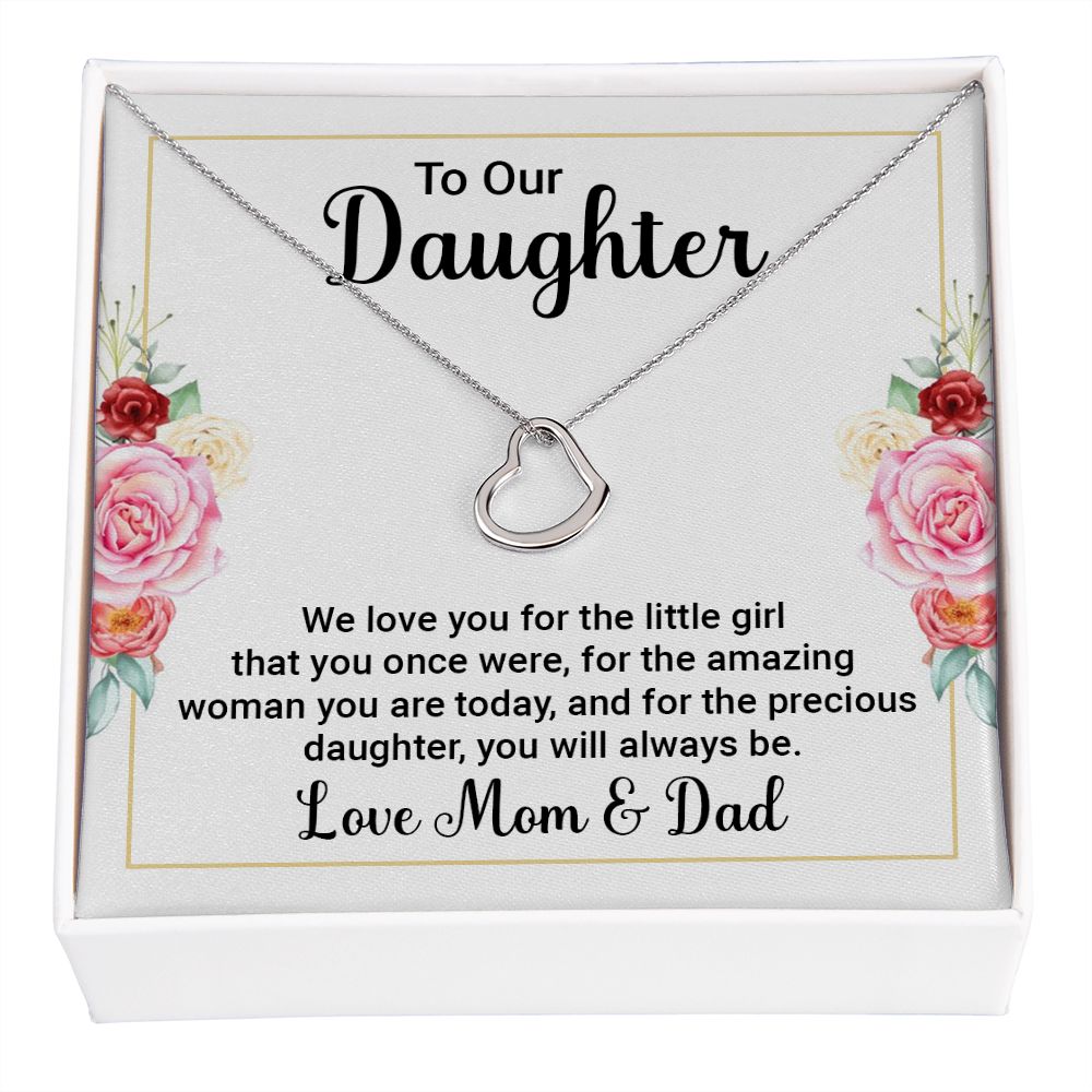 Delicate Heart Necklace For Daughter