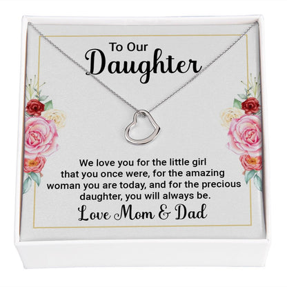Delicate Heart Necklace For Daughter