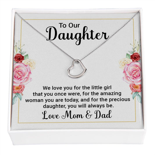 Delicate Heart Necklace For Daughter