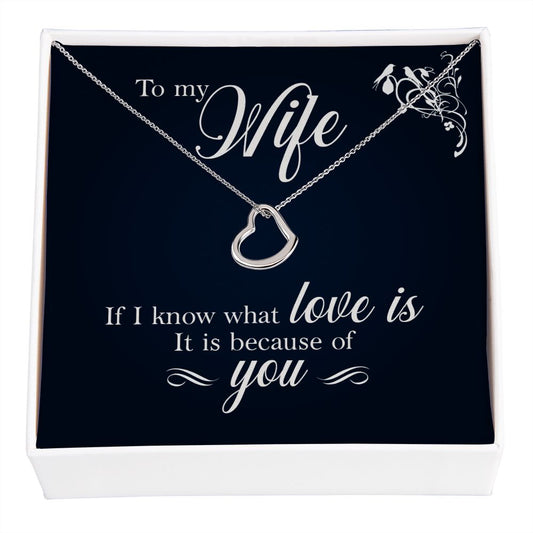 Delicate Heart Necklace For Wife
