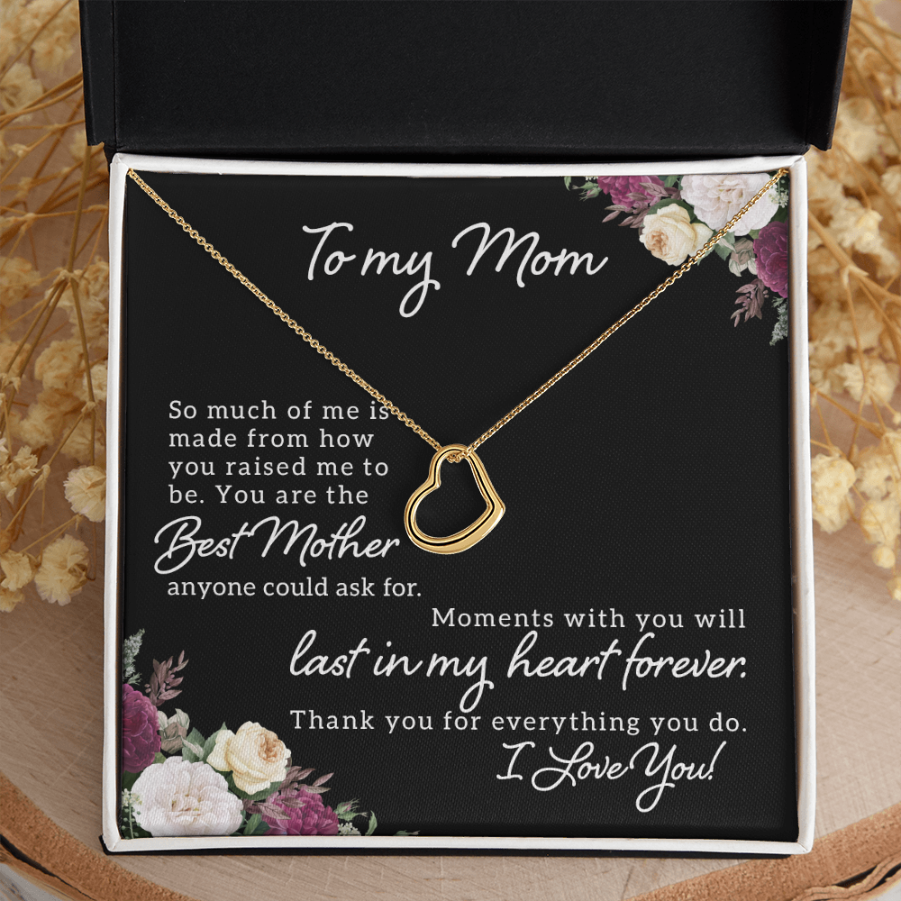 Delicate Heart Necklace - To Mom