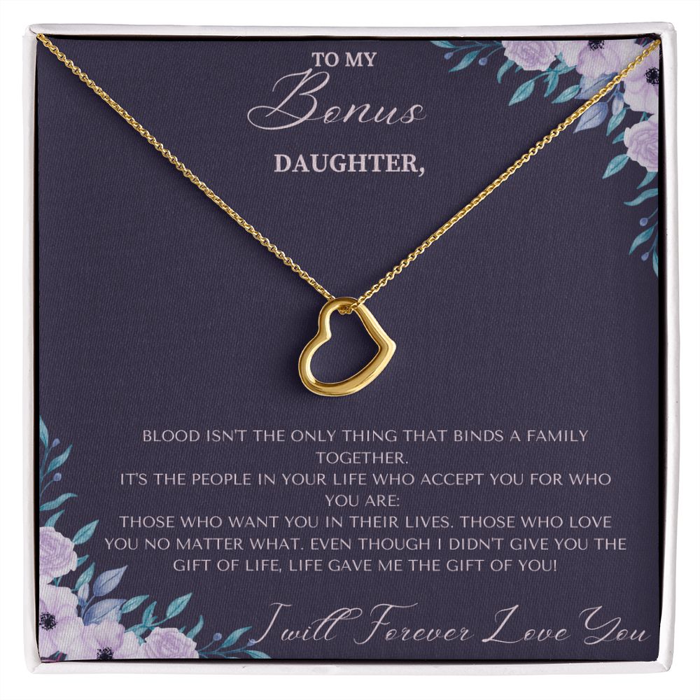 Delicate Heart Necklace Christmas Gift For Bonus Daughter