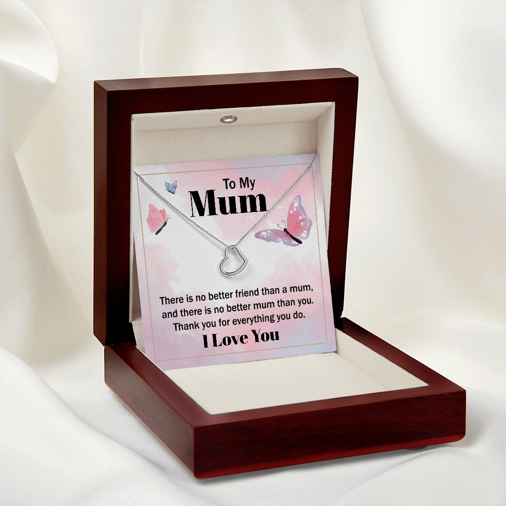 Delicate Heart Necklace For Mum