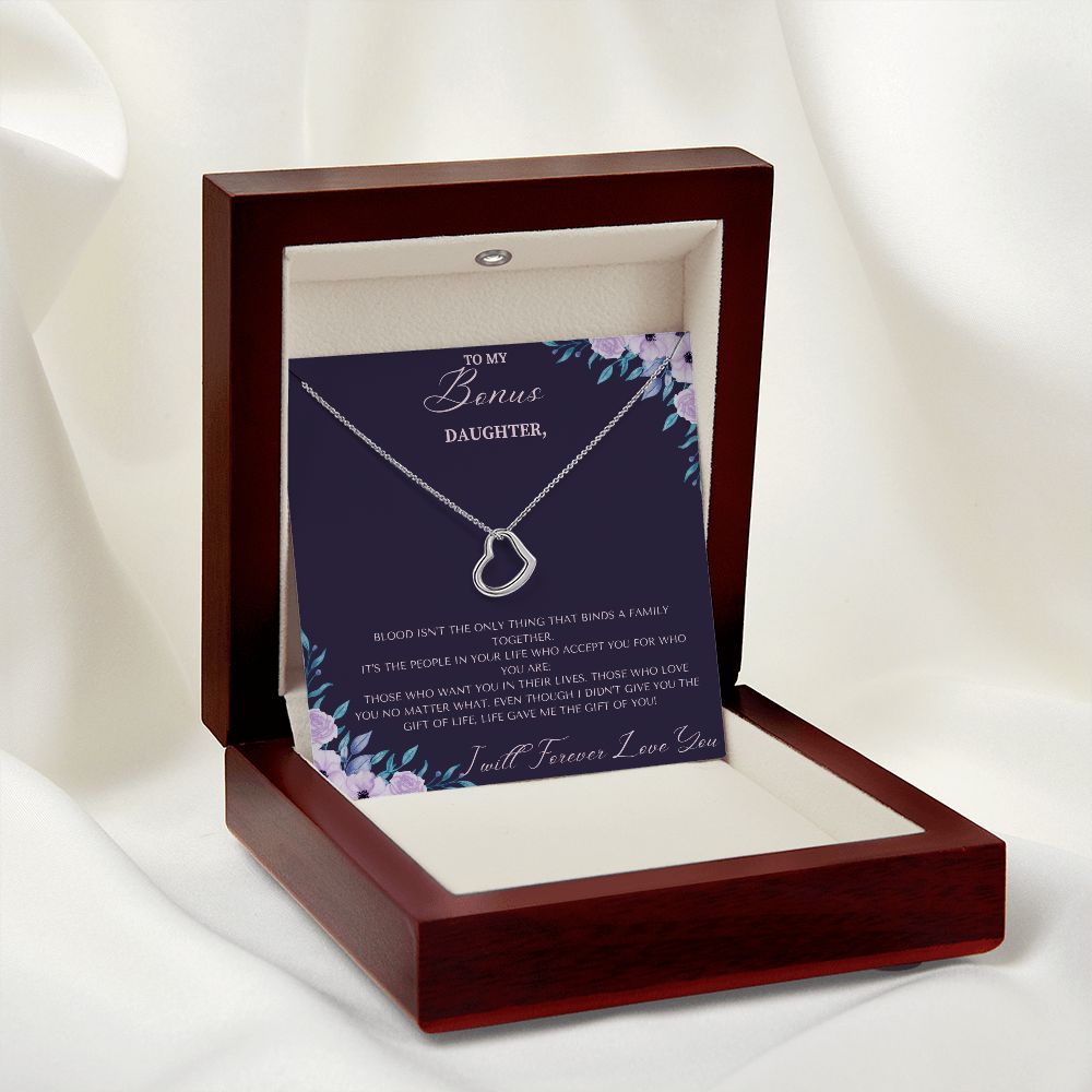 Delicate Heart Necklace Christmas Gift For Bonus Daughter