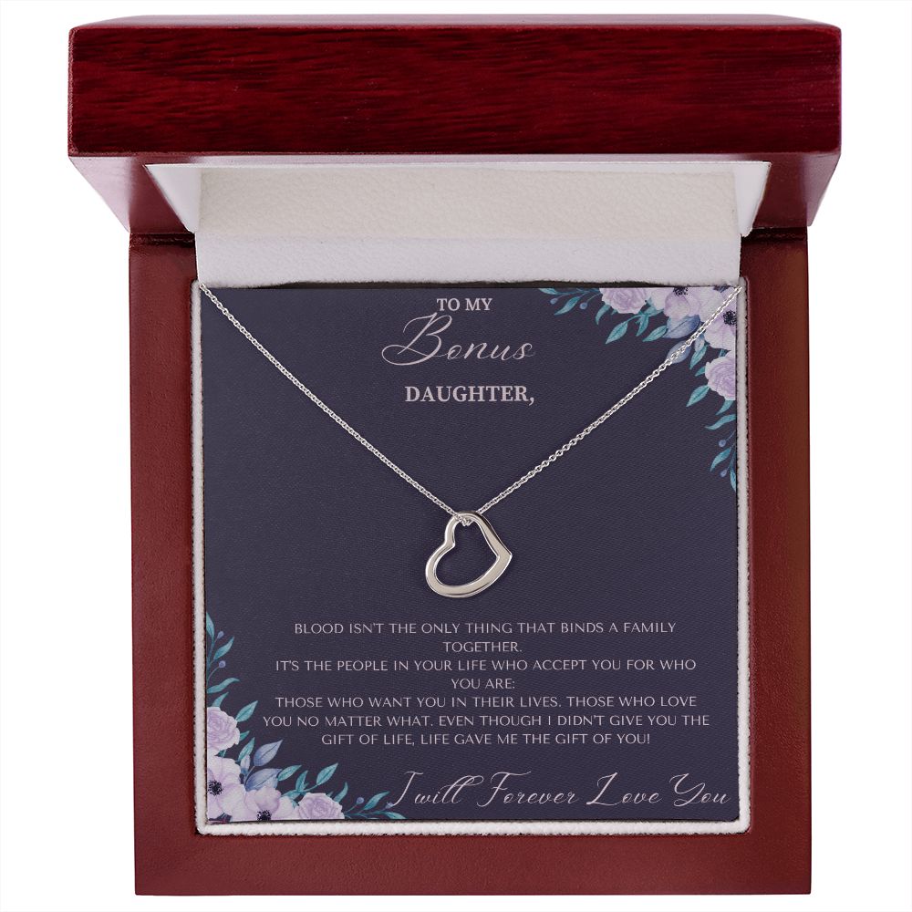 Delicate Heart Necklace Christmas Gift For Bonus Daughter