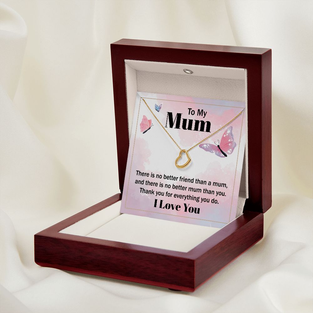 Delicate Heart Necklace For Mum