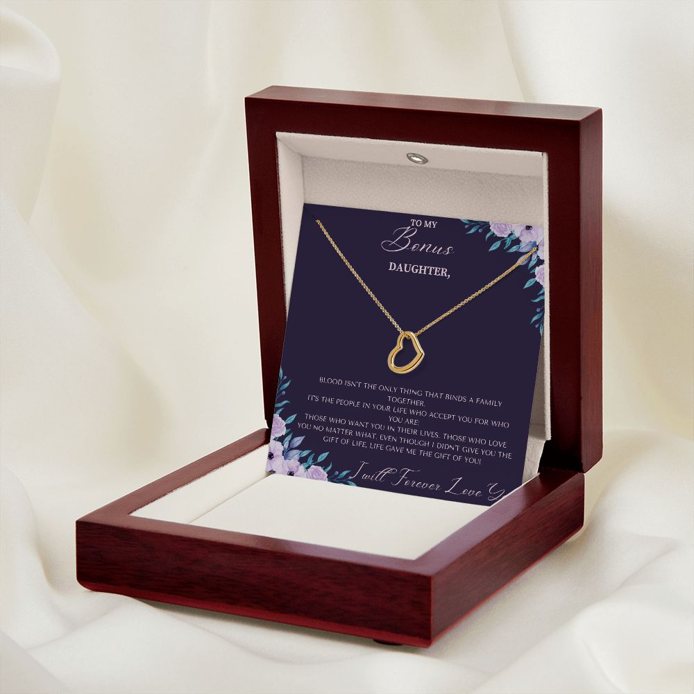 Delicate Heart Necklace Christmas Gift For Bonus Daughter