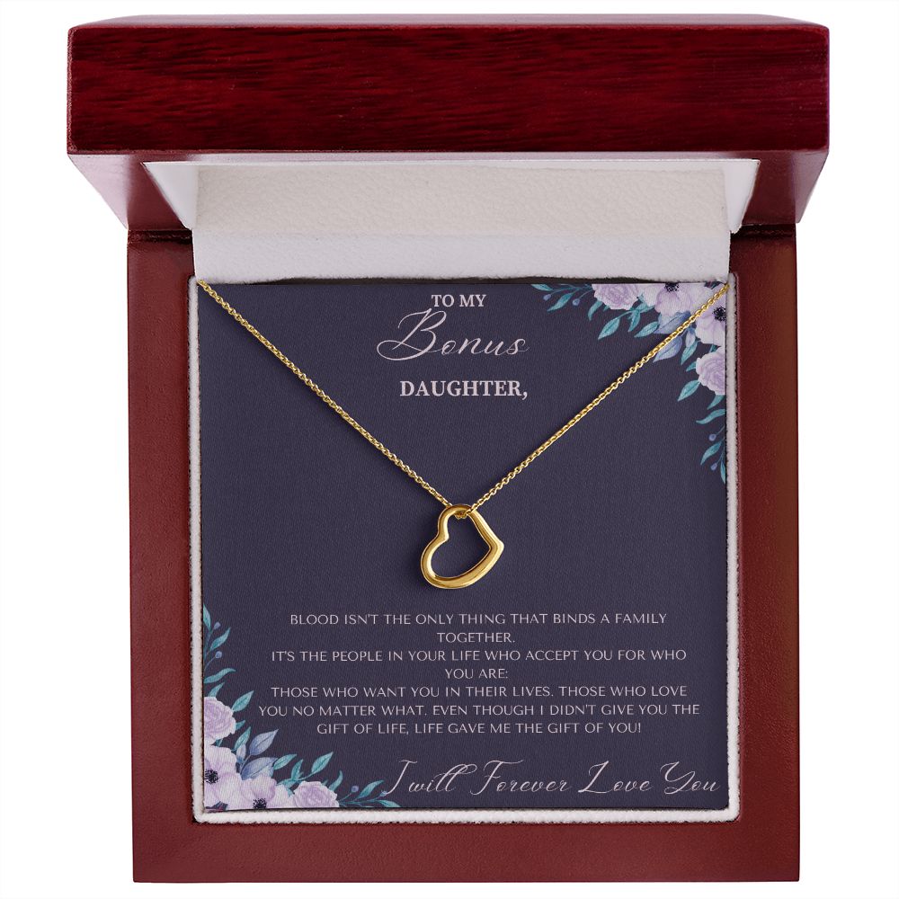 Delicate Heart Necklace Christmas Gift For Bonus Daughter