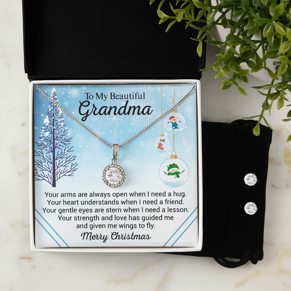 Eternal Hope Necklace and Earring Set Christmas Gift For Grandma