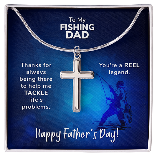 Cross Necklace For Fishing Dad