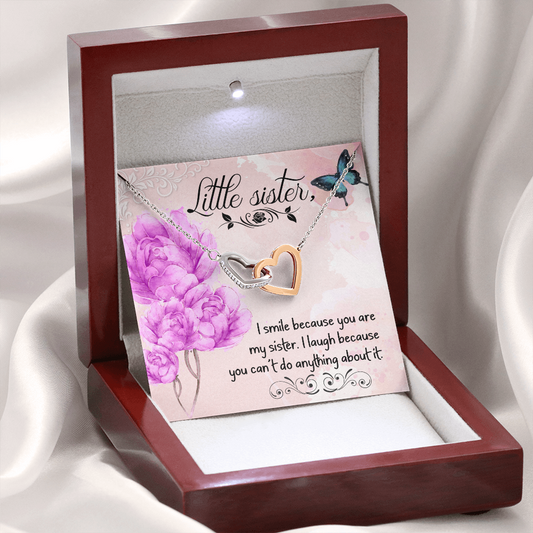 Interlocking Hearts Necklace- Little Sister