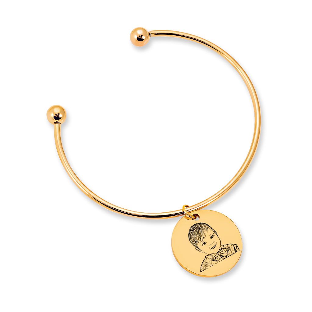 Engraved Baby Portrait Bangle