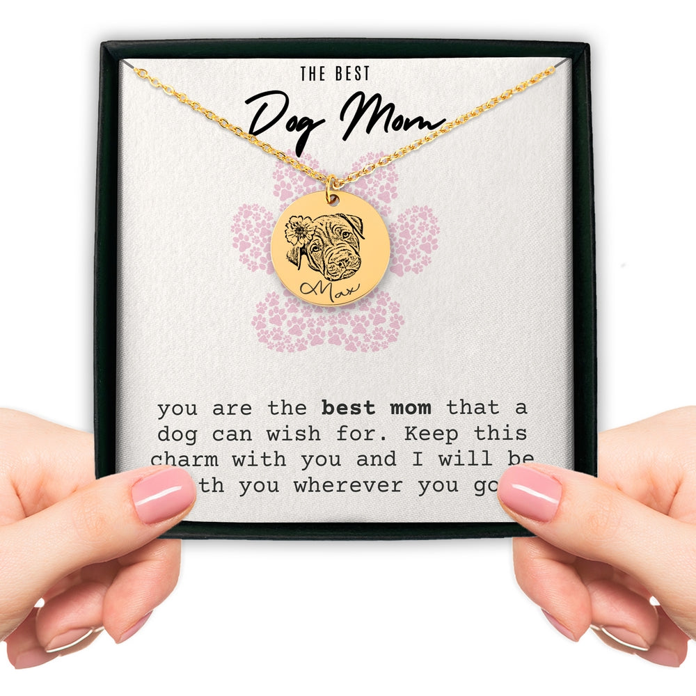 Dog Portrait Necklace - The Best Dog Mom