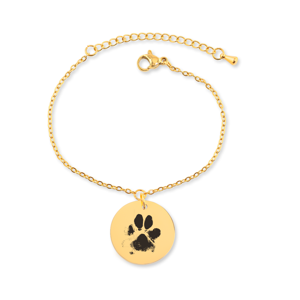 Engraved Custom Pawprint Bracelet