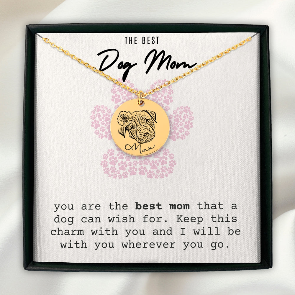 Dog Portrait Necklace - The Best Dog Mom