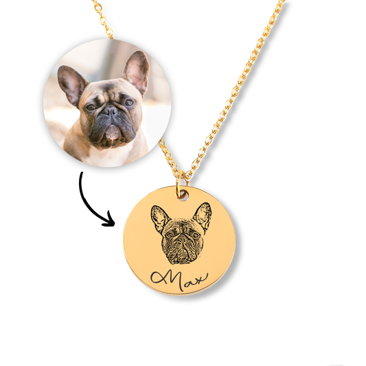Engraved Dog Portrait Necklace